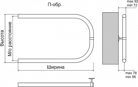 Эконом П-обр AISI 32х2 500х500 Полотенцесушитель  TERMINUS Махачкала - фото 3