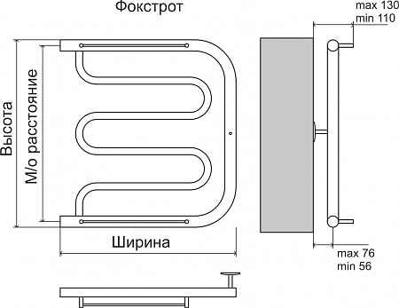 Фокстрот AISI 32х2 500х400 Полотенцесушитель  TERMINUS Махачкала - фото 4