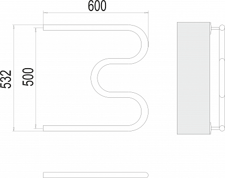 М-обр AISI 32х2 500х600 Полотенцесушитель  TERMINUS Махачкала - фото 3