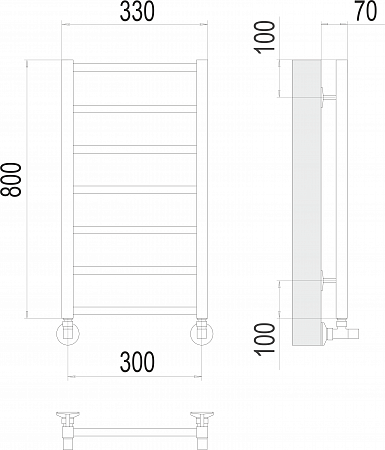 Контур П7 300х800 Полотенцесушитель  TERMINUS Махачкала - фото 3