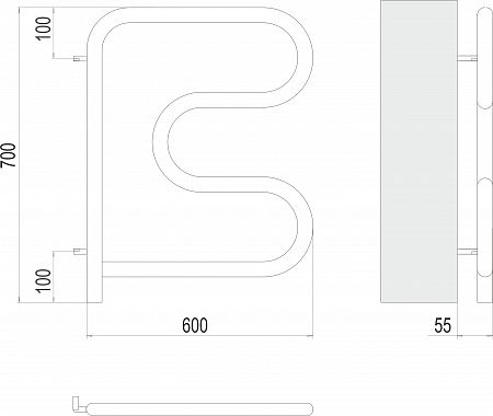 Электро 25 F-обр 600х600 поворотный Полотенцесушитель TERMINUS Махачкала - фото 3