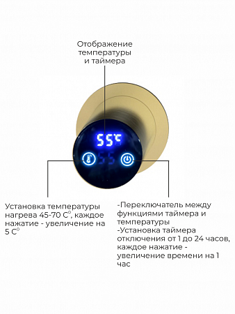 Аккорд П5 500х800 электро Полотенцесушитель TERMINUS Брашированное золото Махачкала - фото 4