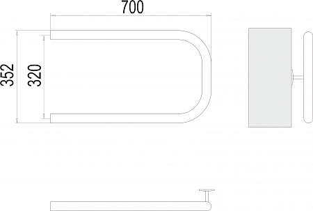 П-обр AISI 32х2 320х700 Полотенцесушитель  TERMINUS Махачкала - фото 3