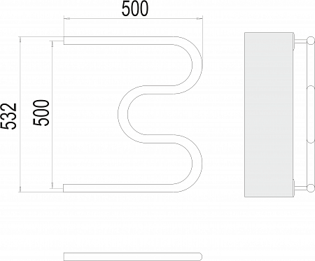 М-обр AISI 32х2 500х500 Полотенцесушитель  TERMINUS Махачкала - фото 3