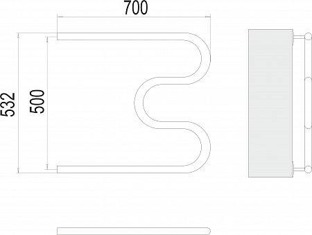 М-обр AISI 32х2 500х700 Полотенцесушитель  TERMINUS Махачкала - фото 3