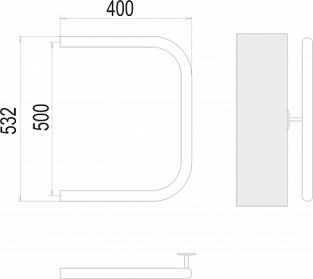 П-обр AISI 32х2 500х400 Полотенцесушитель  TERMINUS Махачкала - фото 3